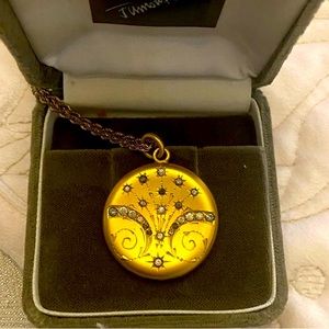 Antique a Victorian Gold Tone Locket, Marked W&H Co.